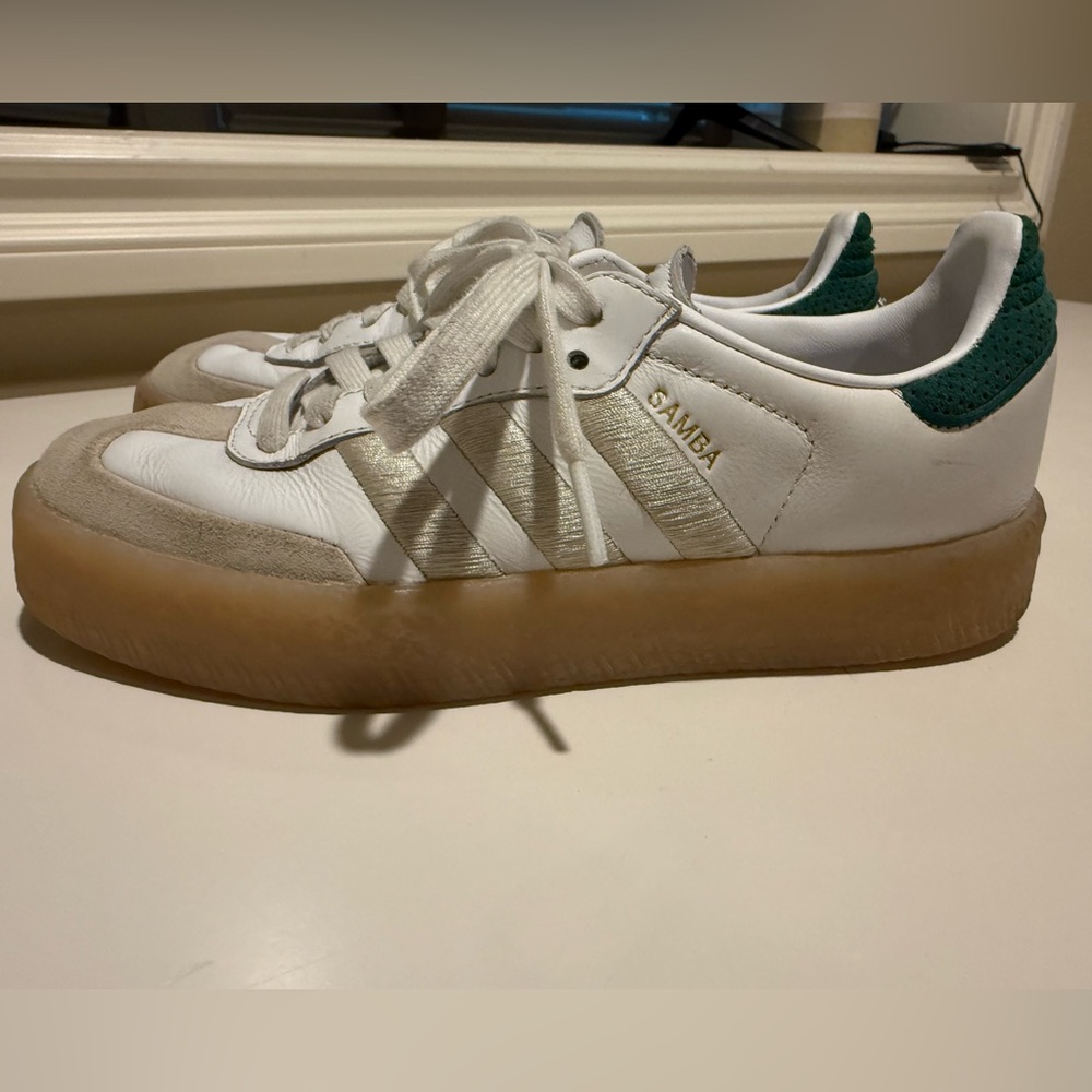 Adidas White and Green Samba Sambae Size 6 Women - Picture 9 of 9